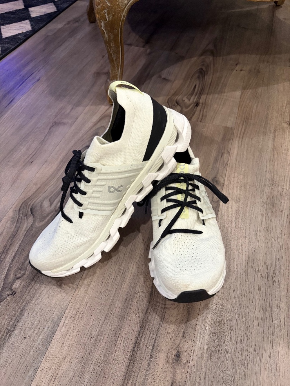 On Cloudswift Sneakers White Black Lime Green Size 12